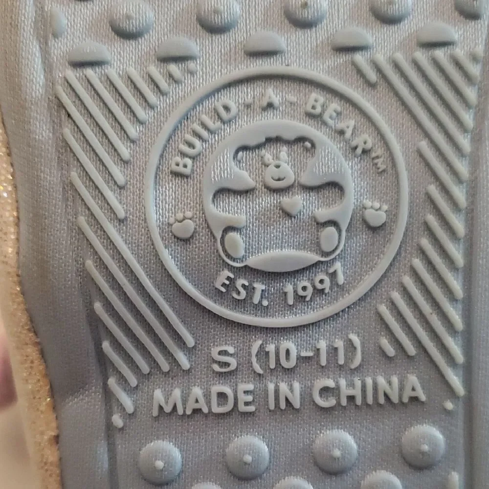 Build-A-Bear Unicorn Slippers Kids Small 11/12 Lavender With Rainbow Hair